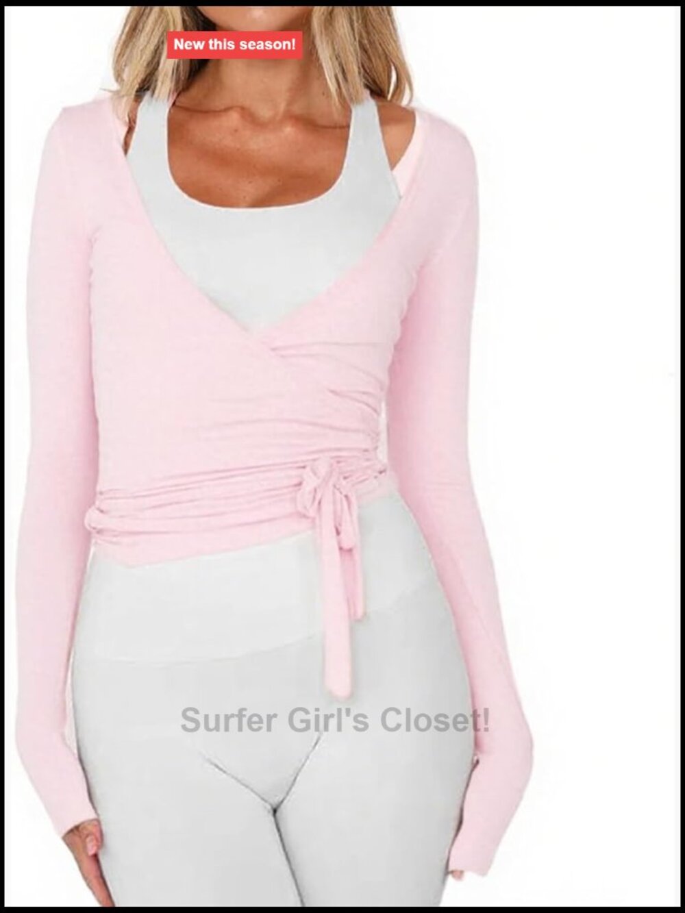 Long Sleeve Wrap Ballet Pilates Yoga Workout Top